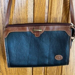 Liz Claiborne Brown and Black Crossbody Bag with Elegant Design vintage